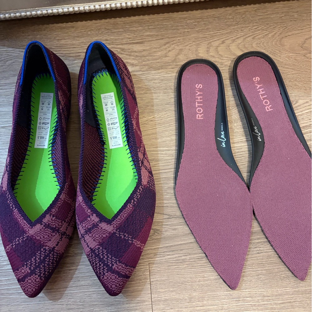 Rothy's Purple Plaid Women's Flats
